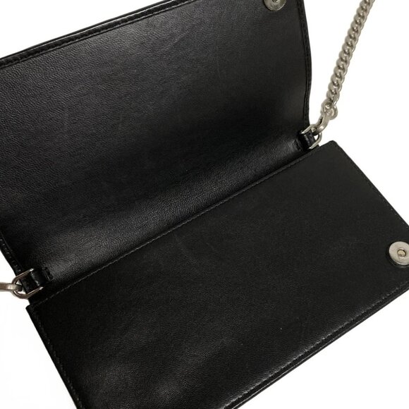 Auth PRADA Gathered Wallet Black Leather Other Style Wallet - Picture 3 of 11